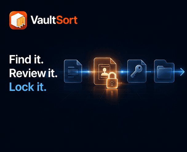 Guardian workflow — find a sensitive file, review it, lock it with encryption