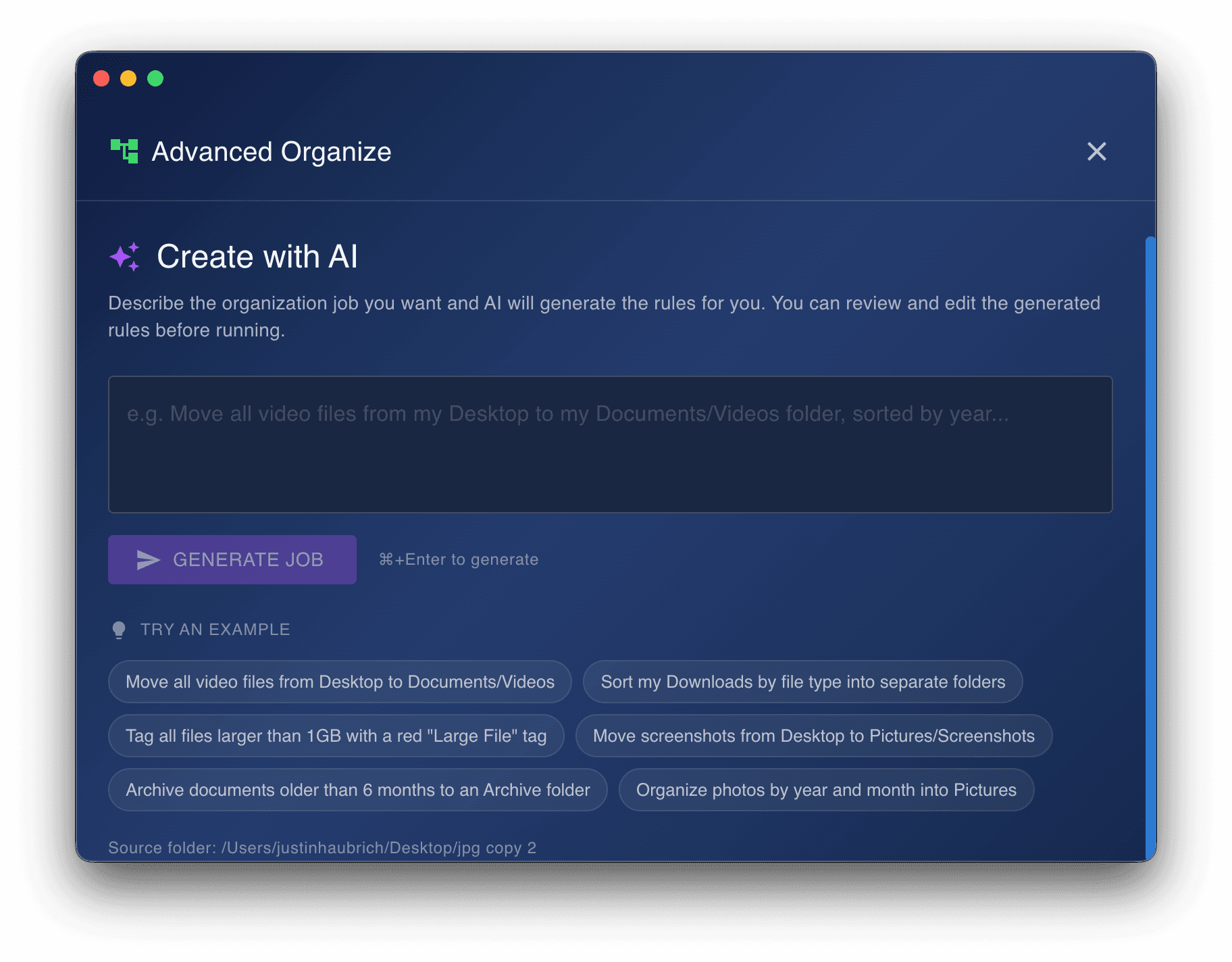 VaultSort Advanced Organization rule builder