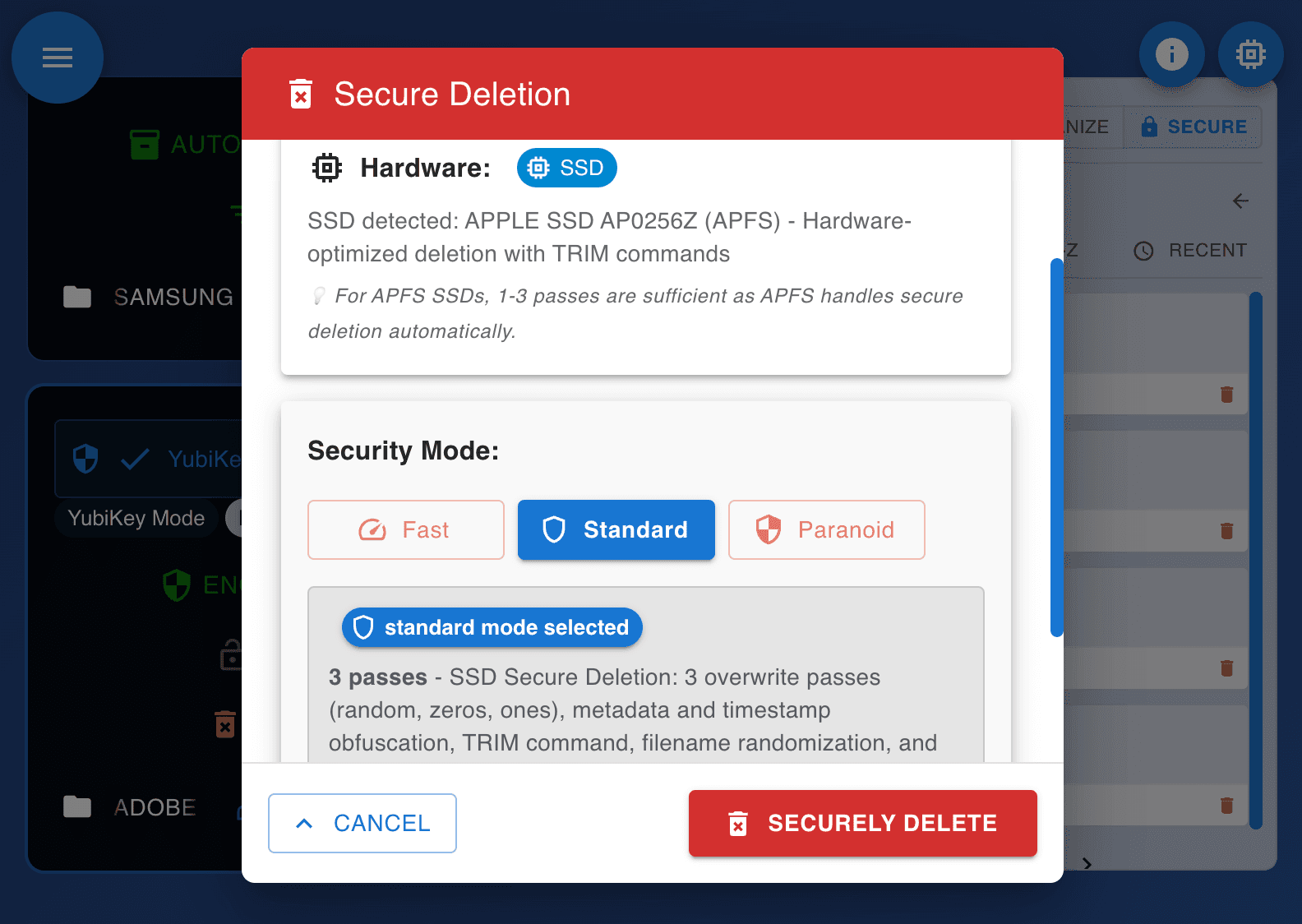 Military-grade secure deletion: Instantly erase sensitive files with confidence, beyond DOD standards.